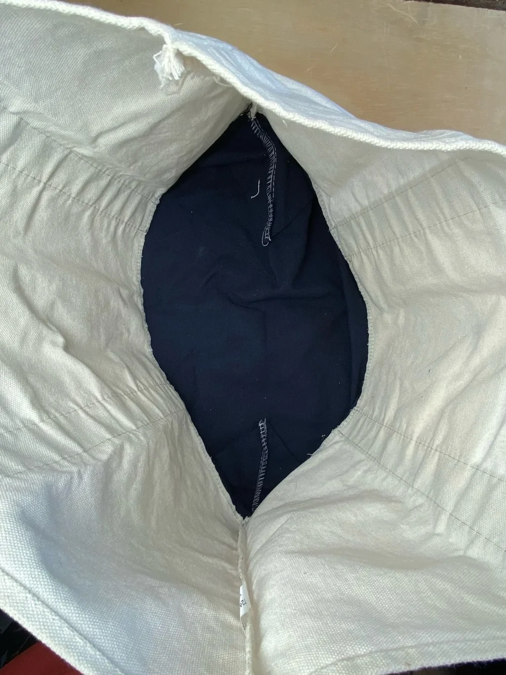 Trader Joe's Canvas Tote Bag in Cream and Navy